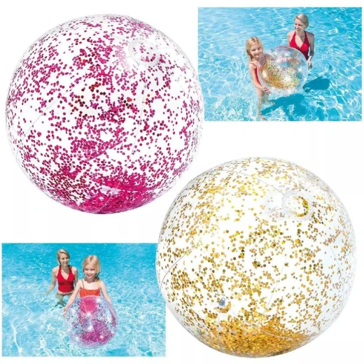 Intex Transparent Glitter Beach Ball, 1 Pack, Assorted Color - انتكس - Image 3