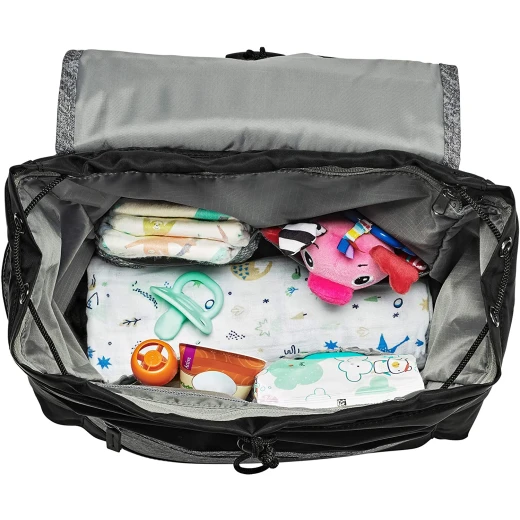 JJ Cole Mezona Cinch Top Backpack Diaper Bag Asphalt, Black - JJ Cole - Image 4