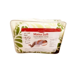 Pragnancy Body Pillow White with Green Leafs - C Shape with Zipper