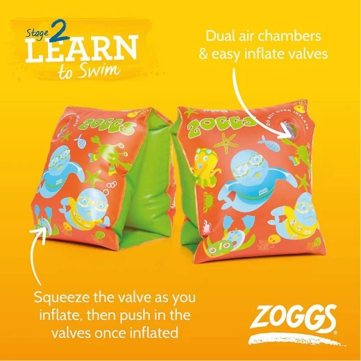 Zoggs Zoggy Swimbands - Orange - زوجز - Image 2