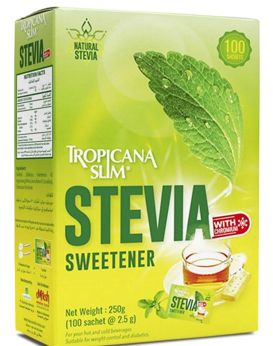 Tropicana Slim Stevia Sweetener With Chromium 24 X 100 Sachets - Tropicana Slim