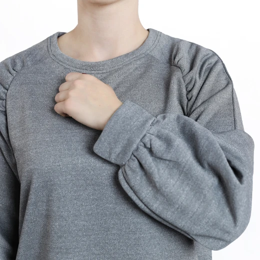 RB Women's Oversized Lounge Sweatshirt , (S/M) , Light Grey - RB - Image 2