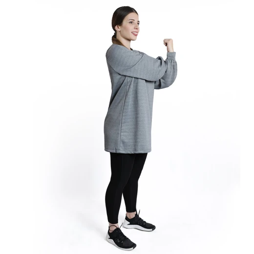 RB Women's Oversized Lounge Sweatshirt , (S/M) , Light Grey - RB - Image 5