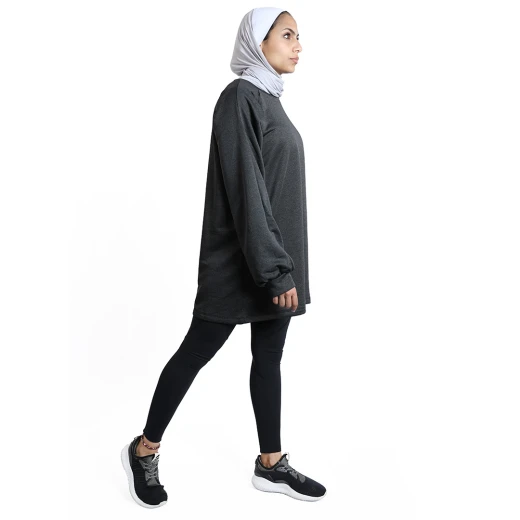 سويت شيرت نسائي كبير الحجم من أر بي، (صغير/وسط) ، رمادي غامق - أر بي - Image 3