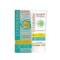 كريم واقي شمسي 2 في 1 مقاوم للماء باللون البيج الفاتح 50 مل من كوفيرديرم, SPF 50+