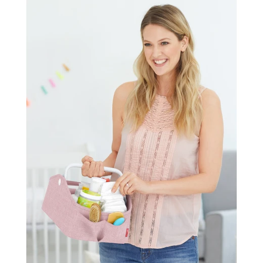 Skip Hop Diaper Caddy Organizer with Touch Sensor Night Light, Nursery Style, Pink - Skip Hop - Image 6