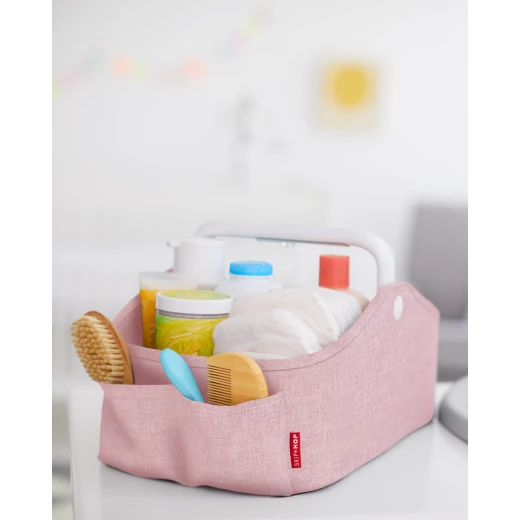 Skip Hop Diaper Caddy Organizer with Touch Sensor Night Light, Nursery Style, Pink - Skip Hop - Image 7