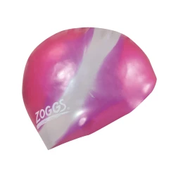 Zoggs Swimming Cap Flexible - Pink & Silver