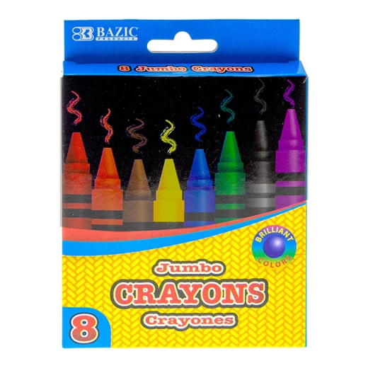 Bazic 8 Color Premium Jumbo Crayons Bazic 8 Color Premium Jumbo Crayons