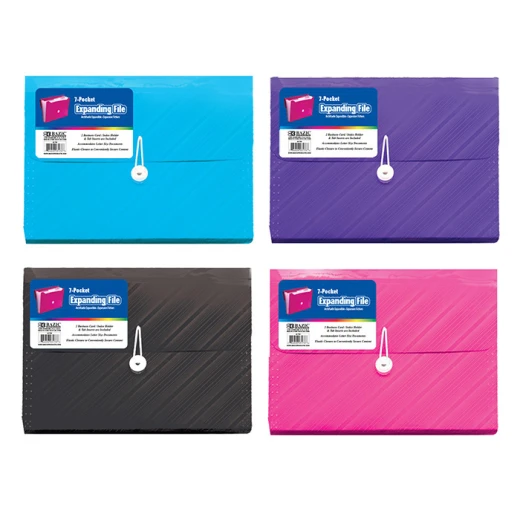 BAZIC Translucent 7-Pocket Letter Size Poly Expanding File ,Assorted, 1 Piece BAZIC Translucent 7-Pocket Letter Size Poly Expanding File ,Assorted, 1 Piece