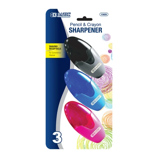 Bazic Xtreme Oval Sharpener With Receptacle (3/Pack) Bazic Xtreme Oval Sharpener With Receptacle (3/Pack)