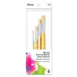 Bazic Round Natural Bristle Stencil Brush (4/Pack) - Bazic