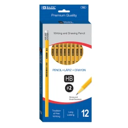 Bazic Pre-Sharpened Premium Yellow Pencil (12/Pack)