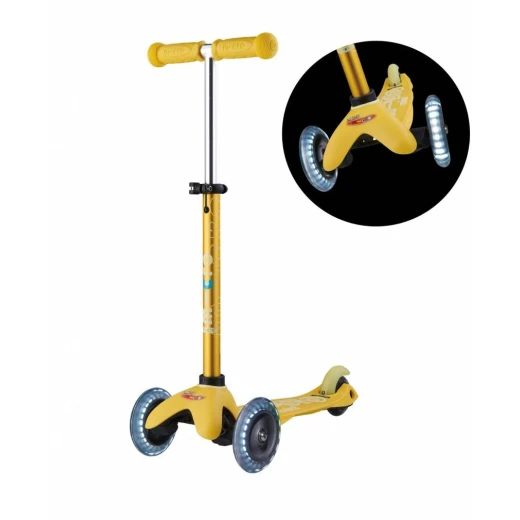Mini Micro Deluxe LED Scooter, Yellow - Micro - Image 2