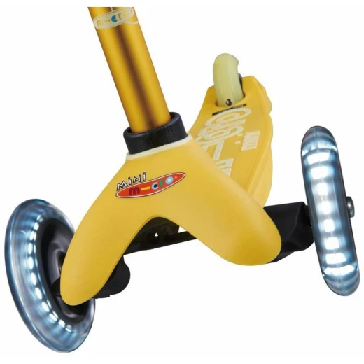 Mini Micro Deluxe LED Scooter, Yellow - Micro - Image 3