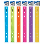 Bazic Plastic Colorful Ruler , Assorted Colors - Bazic