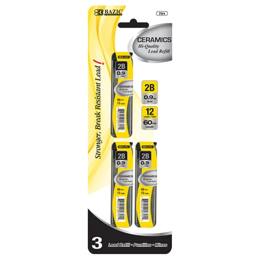 Bazic 0.9 Mm Ceramics mechanical Pencil Leads, (3/Pack). Bazic 0.9 Mm Ceramics mechanical Pencil Leads, (3/Pack).