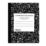 Bazic College Ruled Black Marble Composition Book - Bazic