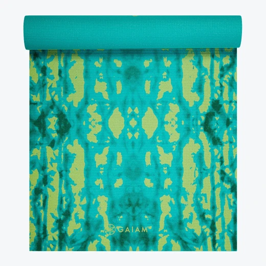 Gaiam 6mm Yoga Mat Reversible Turquoise Lotus - Gaiam - Image 2