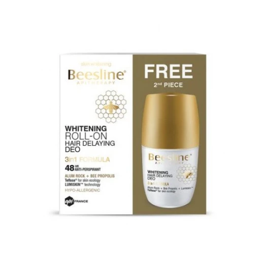 Beesline Whitening Roll On Hair Delaying Deodorant 3 In1 ,50ml + 1 Free Beesline Whitening Roll On Hair Delaying Deodorant 3 In1 ,50ml + 1 Free
