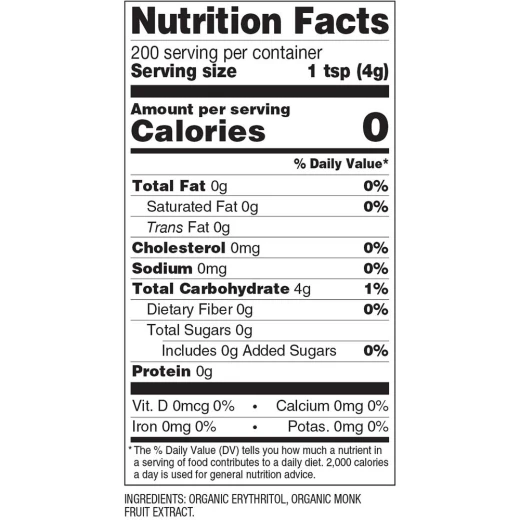 SweetLeaf Organic Monk Fruit Sweetener, Granular - Keto Friendly Natural Sugar Substitute for Coffee, Tea, and Baking, Zero Calorie, Organic Monk Fruit, Non GMO, Sugar Free - 28.2 Oz Bag - SweetLeaf - Image 2
