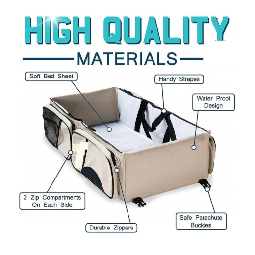 Colorland Baby Diaper Bag Travel Bag And Cot 3 in 1 - Colorland - Image 5