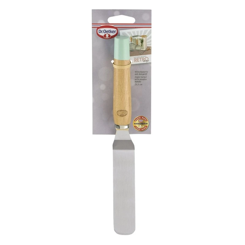 Dr.Oetker "Retro" Spatula With Wooden Handle, Light Green/Brown/Silver, 26.5X3 cm - Dr.Oetker