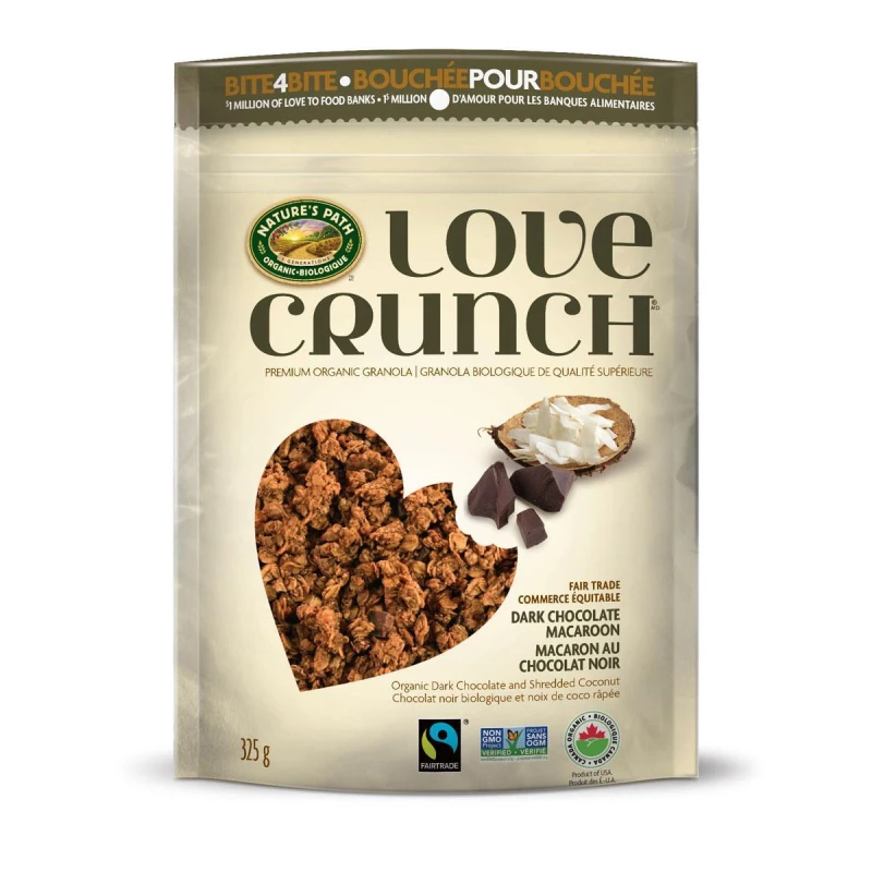 Natures Path Organic Love Crunch Dark Choco Macaroon Granola325g - Nature's Path Organic