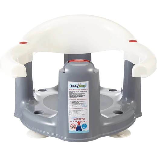 BabyJem Baby Bath & Feeding Seat Anti Slip - Grey - BabyJem - Image 2
