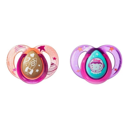 Tommee Tippee Night Soothers 6-18 month, (2 Piece), Purple Tommee Tippee Night Soothers 6-18 month, (2 Piece), Purple