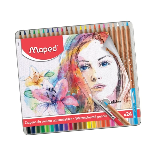 Maped Water Color Pencils Artist Metal, 24 Pencils Maped Water Color Pencils Artist Metal, 24 Pencils