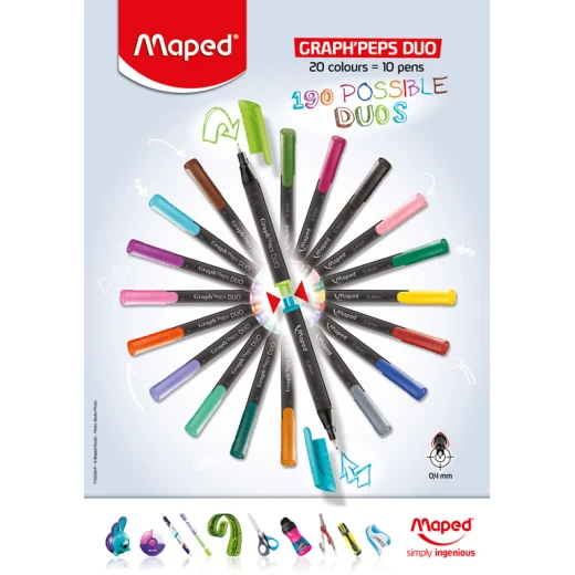 Maped Fineliner Graph Peps Duo 0.4 Mm 10 Pens 20 Colors - Maped - Image 3