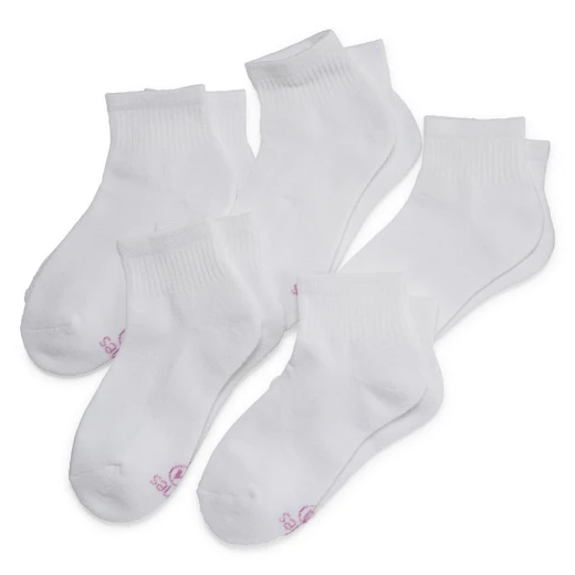 Hanes 5-pk. Ankle Socks, Girl's, Size: Small, White Hanes 5-pk. Ankle Socks, Girl's, Size: Small, White