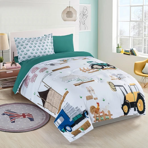 طقم لحاف 4 قطع مزدوج بتصميم مزارع من نوفا هوم طقم لحاف 4 قطع مزدوج بتصميم مزارع من نوفا هوم