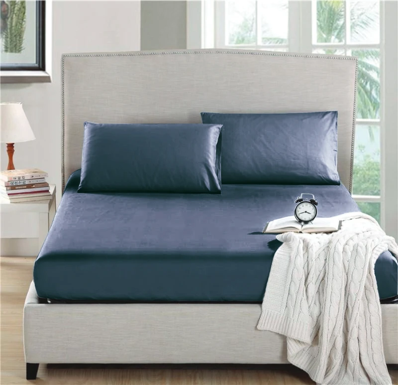 Nova home fitted sheet microfiber king blue 3pcs - Nova Home