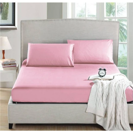 Nova home fitted sheet 3pcs microfiber king pink Nova home fitted sheet 3pcs microfiber king pink