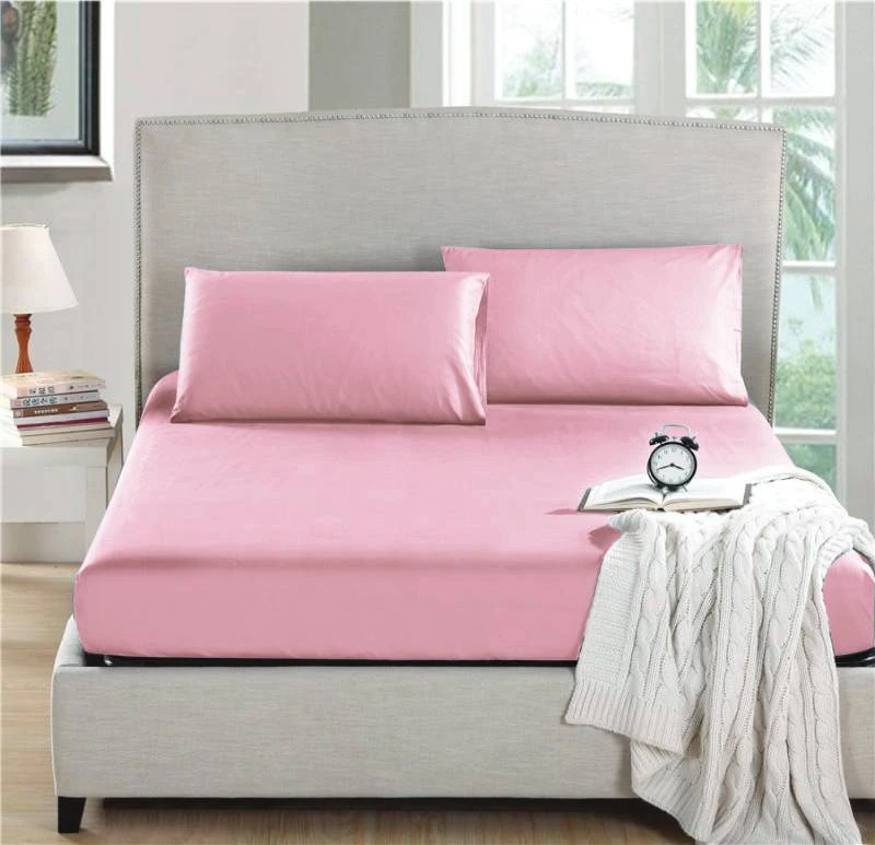 Nova home fitted sheet 3pcs microfiber king pink - Nova Home