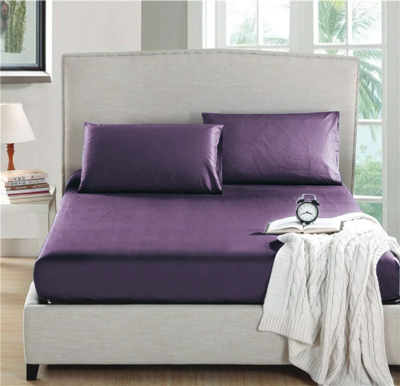 Nova home fitted sheet microfiber king purple 3pcs - Nova Home