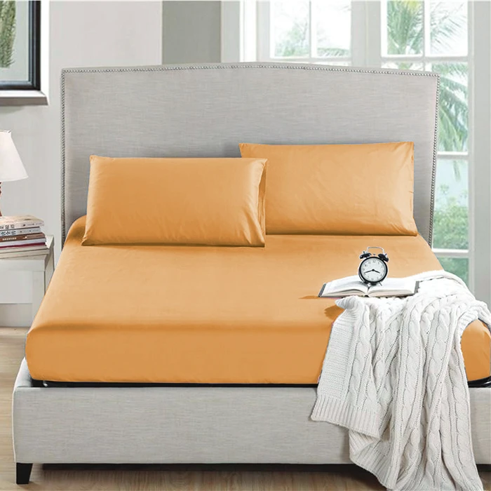 Nova home fitted sheet microfiber king yellow 3pcs - Nova Home