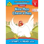 School Zone Nine Men Chase a Hen - Level 1 Start to Read!® Book - School Zone