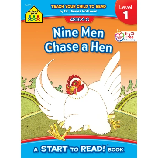 School Zone Nine Men Chase a Hen - Level 1 Start to Read!® Book School Zone Nine Men Chase a Hen - Level 1 Start to Read!® Book