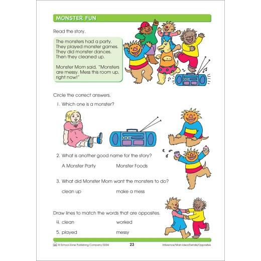 School Zone Reading Activities Grades 1-2 Workbook - School Zone - Image 2
