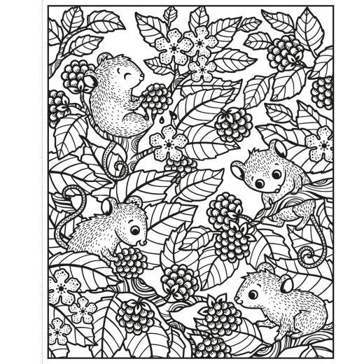 كتاب تلوين سحري للغابات من يوسبورن: 16 رسم توضيحي مفصل للمرح الإبداعي كتاب تلوين للأطفال والكبار - يو إس بورن - Image 3