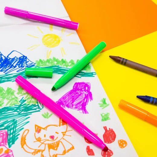 Bazic 10 Classic Colors Broad Line Jumbo Washable Markers - Bazic - Image 3