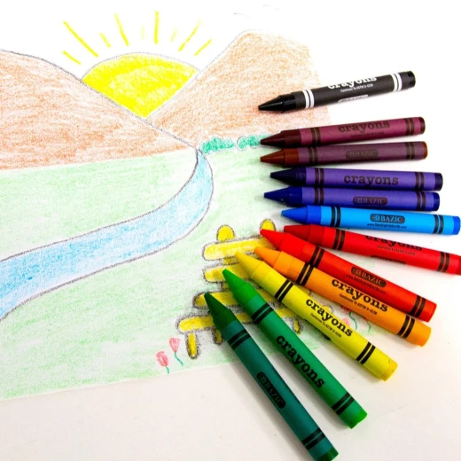 Bazic 12 Color Premium Jumbo Crayons - Bazic - Image 2