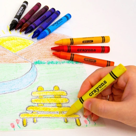 Bazic 12 Color Premium Jumbo Crayons - Bazic - Image 3