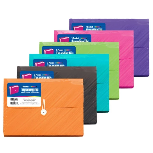 BAZIC Translucent 7-Pocket Letter Size Poly Expanding File ,Assorted, 1 Piece - Bazic - Image 3