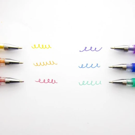 Bazic 6 Glitter Color Essence Gel Pen With Cushion Grip - Bazic - Image 4