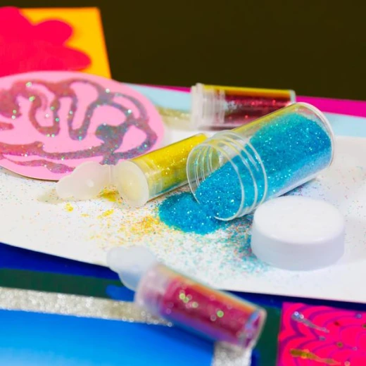 Bazic 6 Neon Color Glitter Shaker (3g) - Bazic - Image 2
