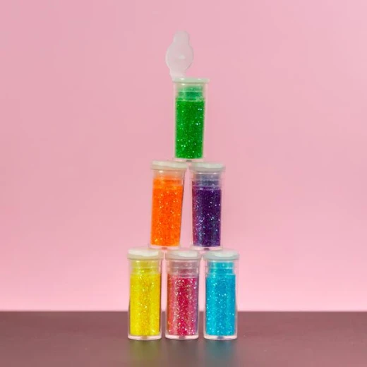 Bazic 6 Neon Color Glitter Shaker (3g) - Bazic - Image 3